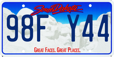 SD license plate 98FY44