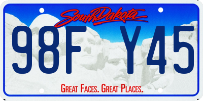 SD license plate 98FY45