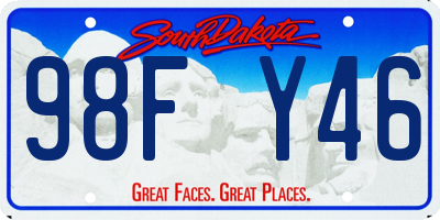 SD license plate 98FY46
