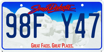 SD license plate 98FY47