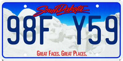 SD license plate 98FY59