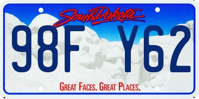SD license plate 98FY62