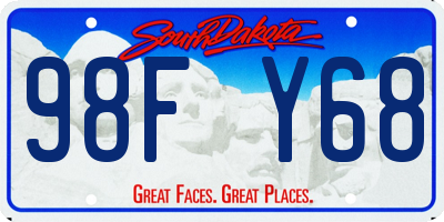 SD license plate 98FY68