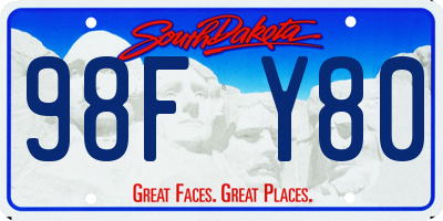 SD license plate 98FY80