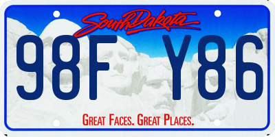 SD license plate 98FY86