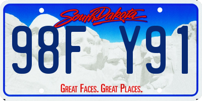 SD license plate 98FY91