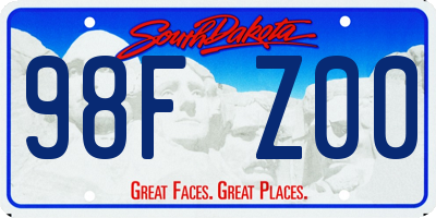 SD license plate 98FZ00