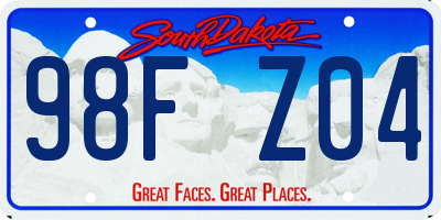 SD license plate 98FZ04