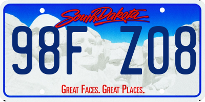 SD license plate 98FZ08