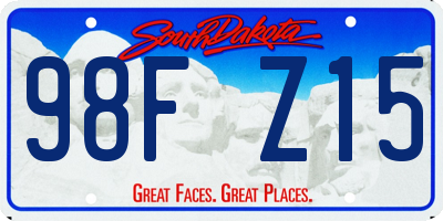 SD license plate 98FZ15