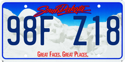 SD license plate 98FZ18
