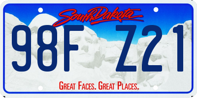 SD license plate 98FZ21
