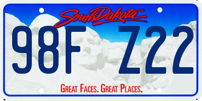 SD license plate 98FZ22