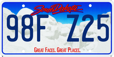 SD license plate 98FZ25