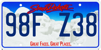 SD license plate 98FZ38