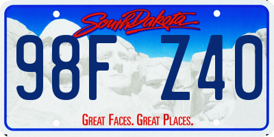 SD license plate 98FZ40