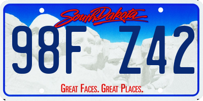 SD license plate 98FZ42