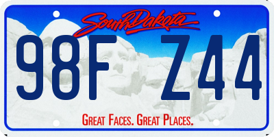 SD license plate 98FZ44