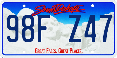 SD license plate 98FZ47
