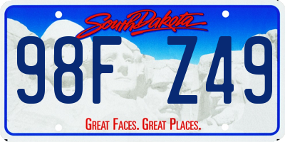 SD license plate 98FZ49