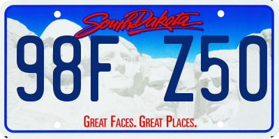 SD license plate 98FZ50