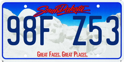 SD license plate 98FZ53