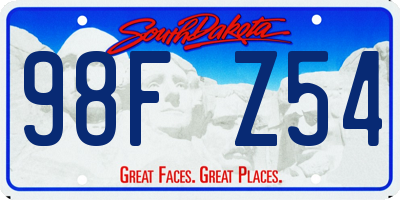 SD license plate 98FZ54