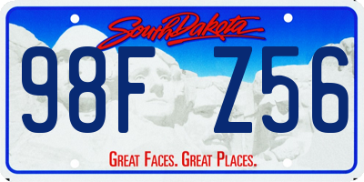 SD license plate 98FZ56