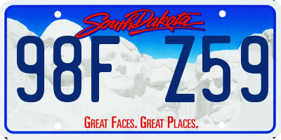 SD license plate 98FZ59