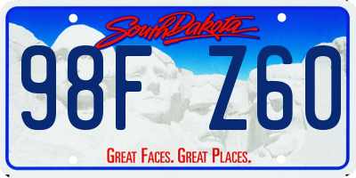 SD license plate 98FZ60