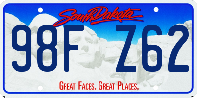 SD license plate 98FZ62
