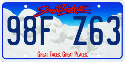 SD license plate 98FZ63
