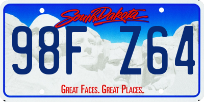 SD license plate 98FZ64
