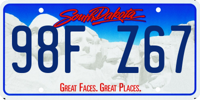 SD license plate 98FZ67