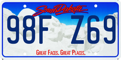 SD license plate 98FZ69