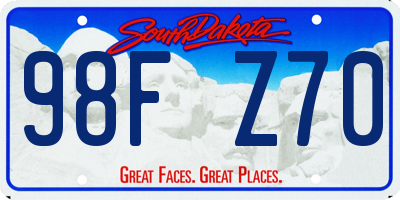 SD license plate 98FZ70