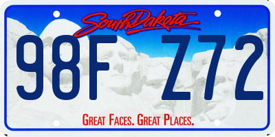 SD license plate 98FZ72
