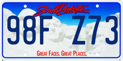 SD license plate 98FZ73