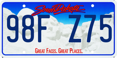 SD license plate 98FZ75