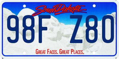 SD license plate 98FZ80