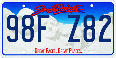 SD license plate 98FZ82