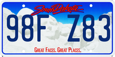 SD license plate 98FZ83