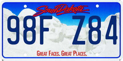 SD license plate 98FZ84