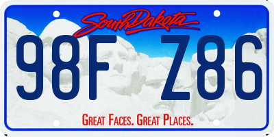 SD license plate 98FZ86