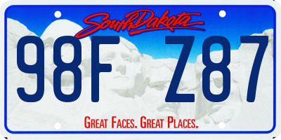 SD license plate 98FZ87