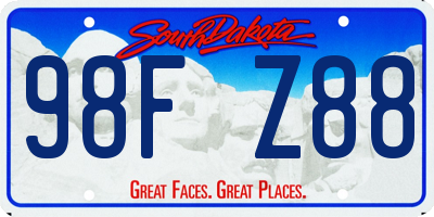 SD license plate 98FZ88