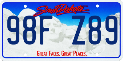 SD license plate 98FZ89