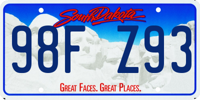 SD license plate 98FZ93