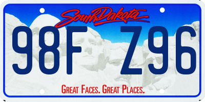 SD license plate 98FZ96