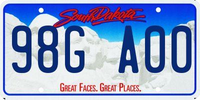 SD license plate 98GA00